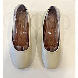 Womens Vionic Orinda Square Toe Ivory Leather Comfort Ballet Flats Size 9.5M